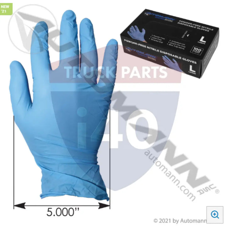 Automann 571.G1002L Nitrile Gloves 100ct Blue 2mil Large - Safety