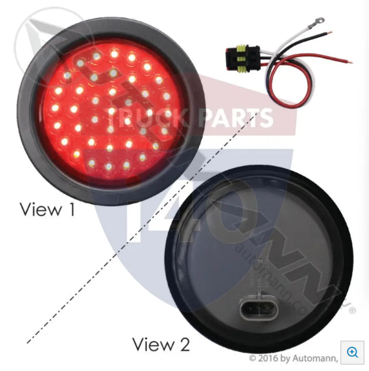 Automann 571.LD43R39-K Aux Flashing Light Kit LED 4in Red - Aux Flashing Light Kit LED 4in Red
