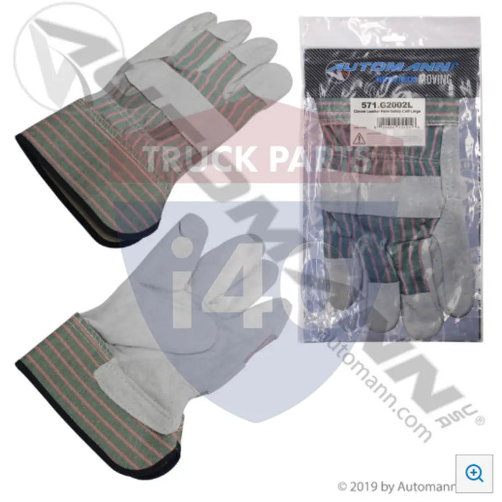 Automann 571.G2002L Gloves Leather Palm Safety Cuff Large - Safety