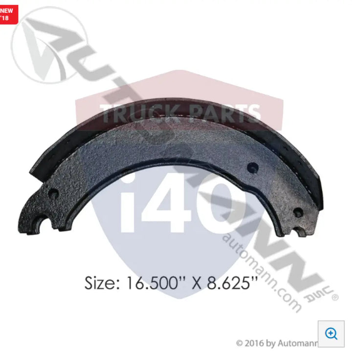 ACF003380002 Unlined Brake Shoe 16.500in 8.625in For Fruehauf - Brake Width - 8.625 in