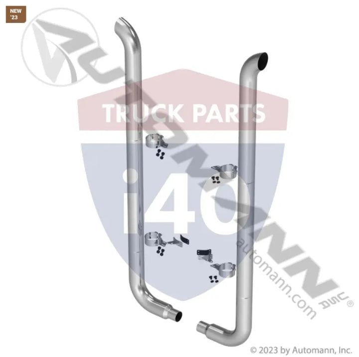Automann 562.U57554SKS Exhaust Stack Kit 7in Chrome - Exhaust Stack Kit 7in Chrome