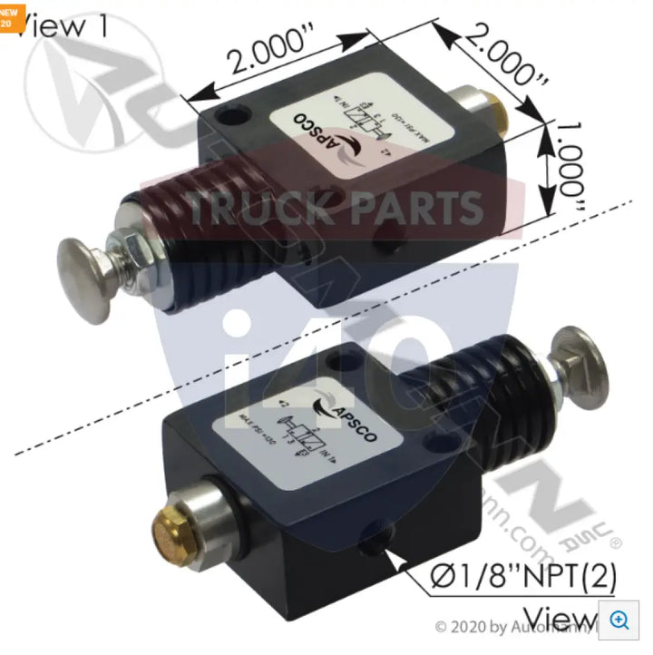 Apsco 170.V5LVAP Valve 3-Way Limit Push - Manual/Mechanical Actuated