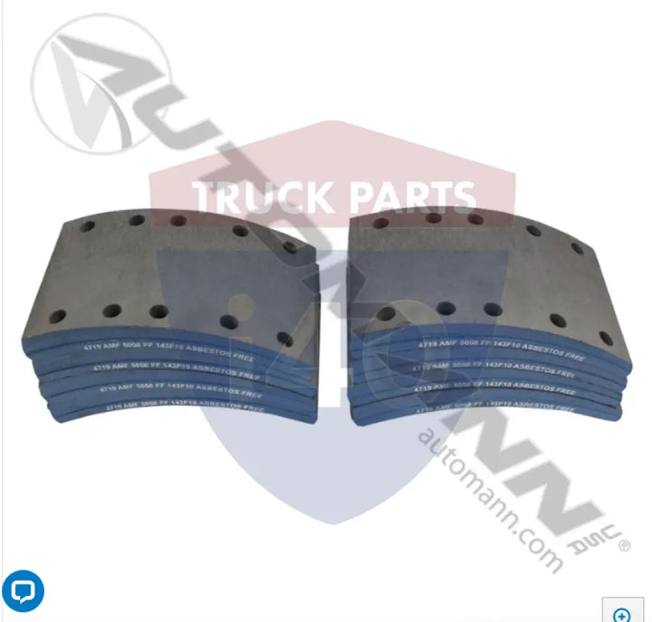 Automann 140.4719.50 Brake Lining - 20K Lb GAWR
