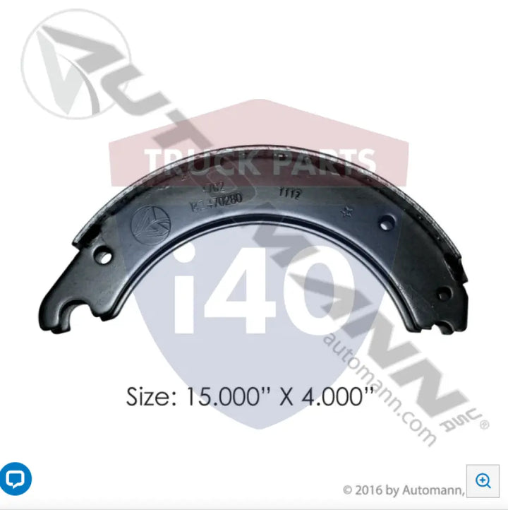A213222M2223 Unlined Brake Shoe 15.000in 4.000in For Meritor - Brake Width - 4 in