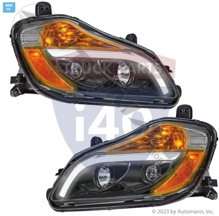 Automann 564.59090SB Headlamp Assembly Black LH-RH Kenworth - Headlamp Assembly Black LH-RH Kenworth