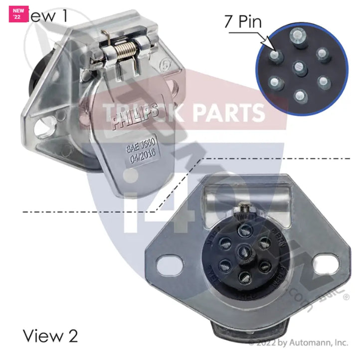 821005 Socket 7 Pin Wire Insertion Solid Pins For Grote - 7-Way Sockets (J560)