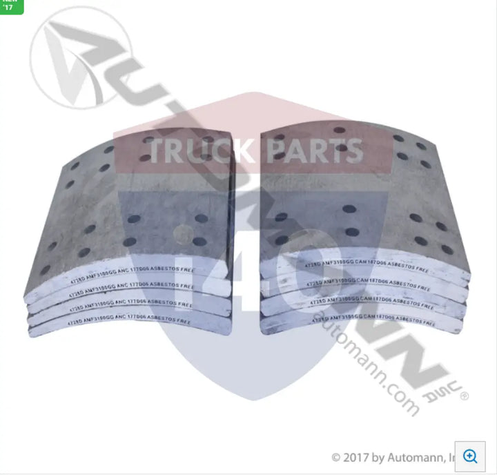 Automann 140.4728.31 Brake Lining - 25K Lb GAWR