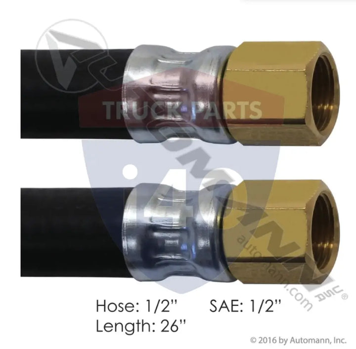 Automann 177.7526 Air Hose Assy 1/2in 1/2in SAE Swl-26in - Dual 1/2’’ SAE Swivel Ends