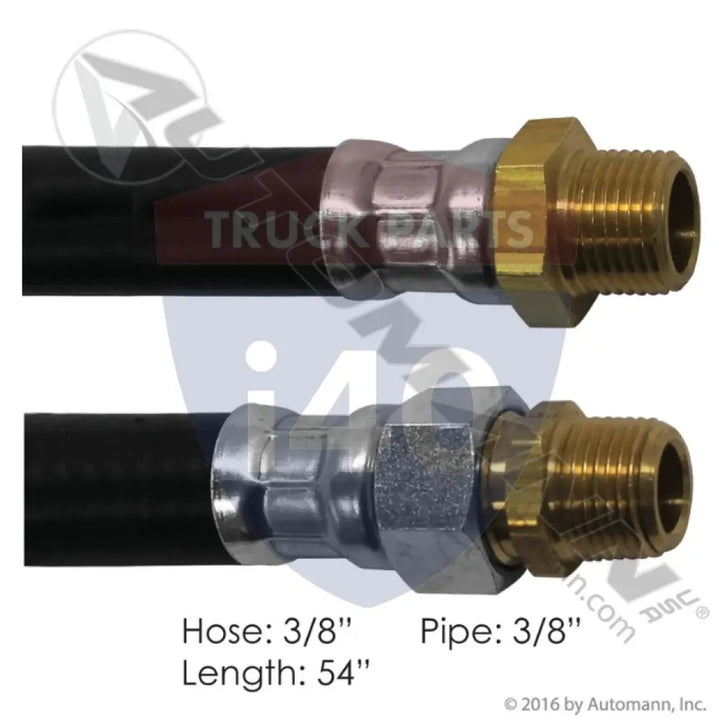 Automann 177.7254 Air Hose Assy 3/8in 3/8in Pipe-54in - 3/8’’ NPT Fixed x 3/8’’ NPT Swivel