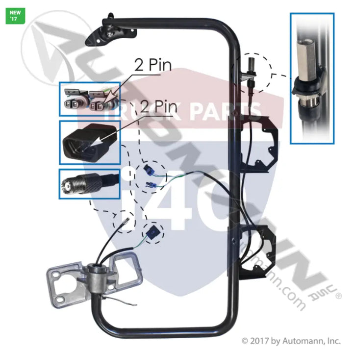 Automann 563.46073 Mirror Arm LH Freightliner - Mirror Arm LH Freightliner