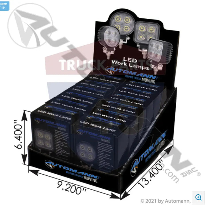 Automann 571.LD9823DISP LED Work Light 12pc Display - Counter Displays