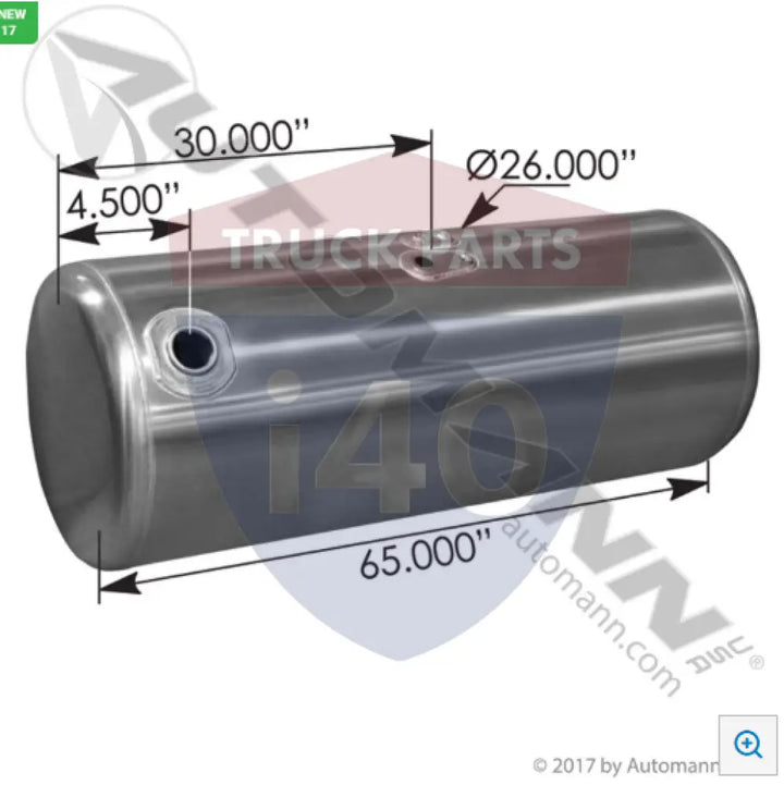 Automann 576.75135260PR8 Fuel Tank Round Peterbilt - Fuel Tank Round Peterbilt