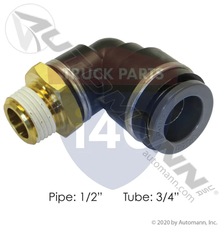 Automann 177.116912D PLC Swivel Male Elbow 3/4 1/2in - Male 45° Elbows-Composite