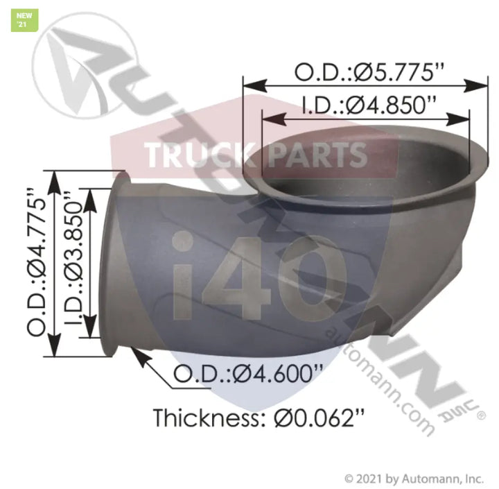 M662896 Exhaust Inlet Elbow Kenworth For Peterbilt - Exhaust Inlet Elbow Kenworth Peterbilt