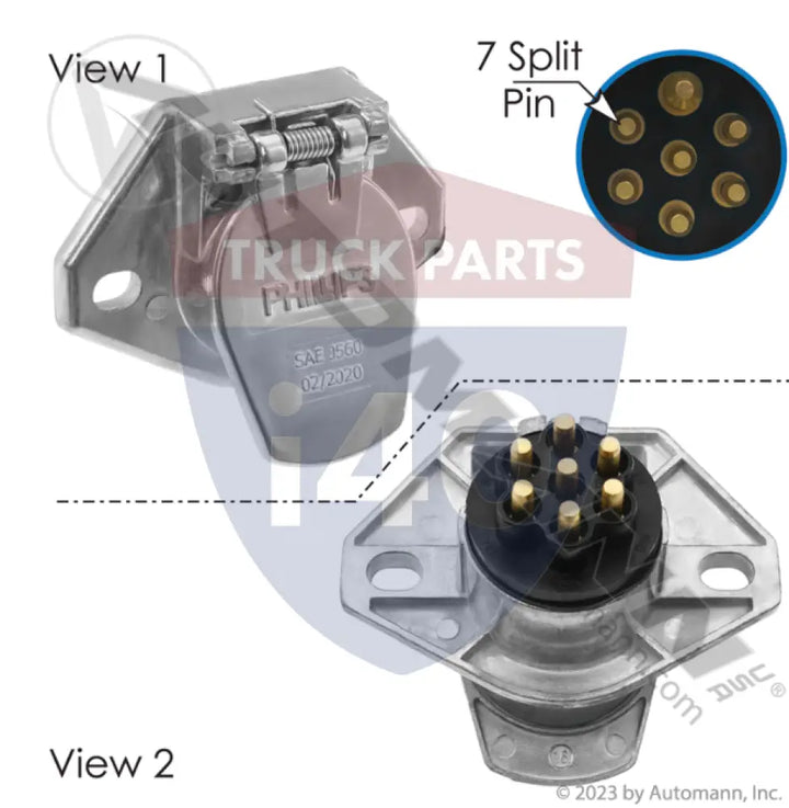 Phillips 157292 QCS2 Socket 7 Pin w/Bullet Die-Cast - 7-Way Sockets (J560)