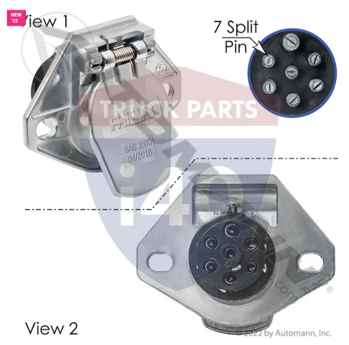 PHI15-720 Socket 7 Pin Wire Insertion Die-Cast Phillips - 7-Way Sockets (J560)