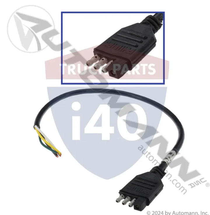 Phillips PHI15-426-024 4-Way Flat Connector Molded Trailer Side - Molded Flat Connectors