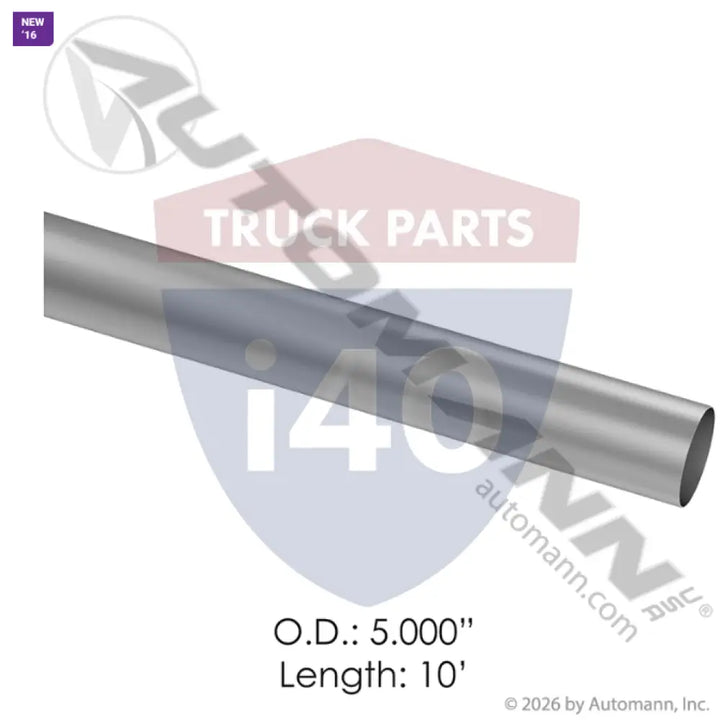 Automann 562.U7150-10A Straight Tubing 5in 10ft Aluminized - Straight Tubing 5in X 10ft Aluminized