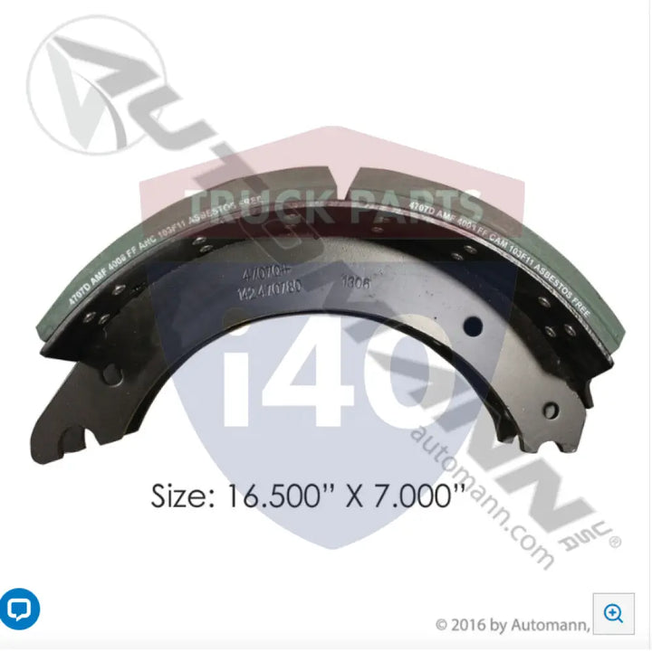 HV884707QR Lined Brake Shoe 16.500in 7.000in For Haldex - 23K Lb GAWR