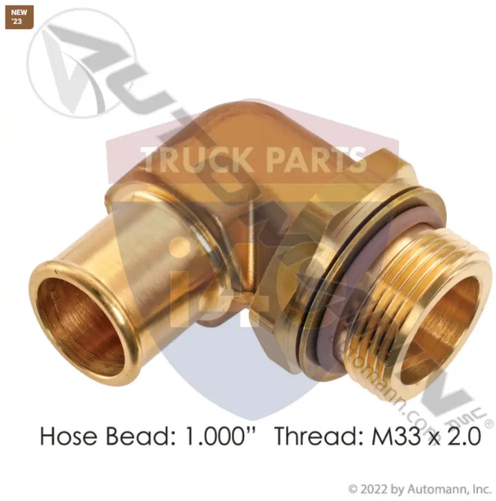 Automann 177.88316M33 Bead Fitting 1in Hose M33x2.0 90 Deg - Male 90° Elbows