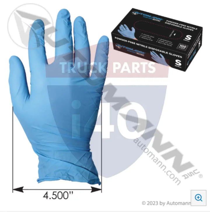 Automann 571.G1002S Nitrile Gloves 100ct Blue 2mil Small - Safety