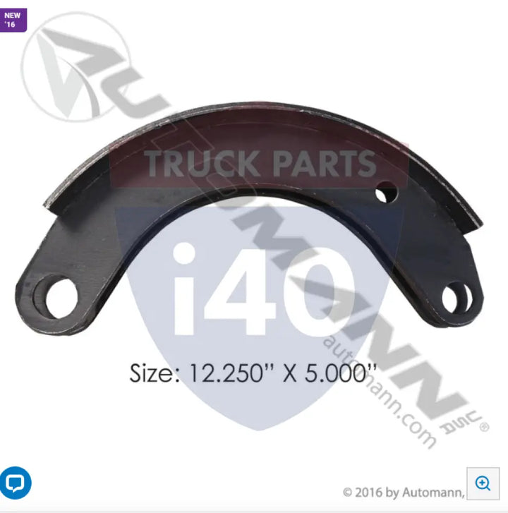 40-165 Unlined Brake Shoe 12.250in 5.000in For Dexter - Brake Width - 5 in