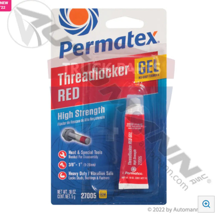 Permatex PRX27005CTN High Strength Threadlocker Red Gel-6 - Adhesives