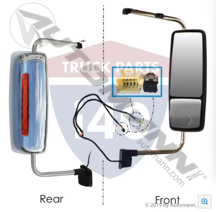 3604455C94 Mirror Assembly RH Chrome For International - Mirror Assembly RH Chrome International
