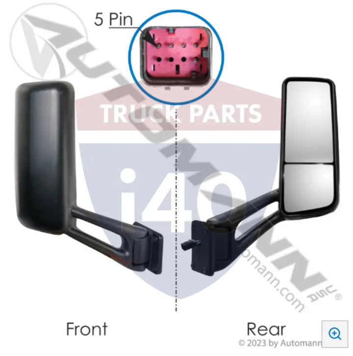 R596112220000 Mirror Assy w/Black Cover RH For Peterbilt - Mirror Assy w/Black Cover RH Peterbilt
