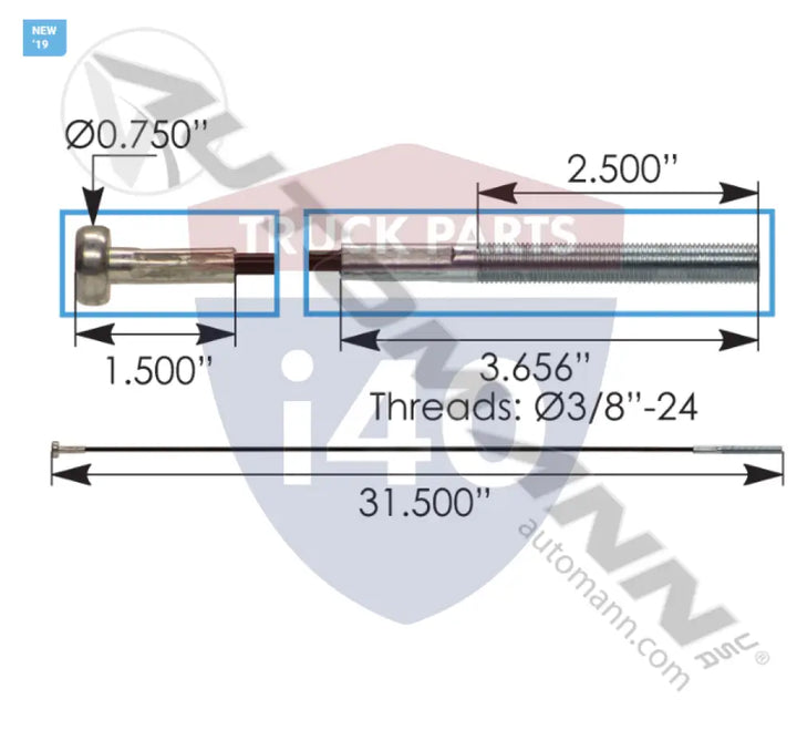Automann 172.55313MC Cable Air Tank Mounting 31.3in IHC - Tank Accessories