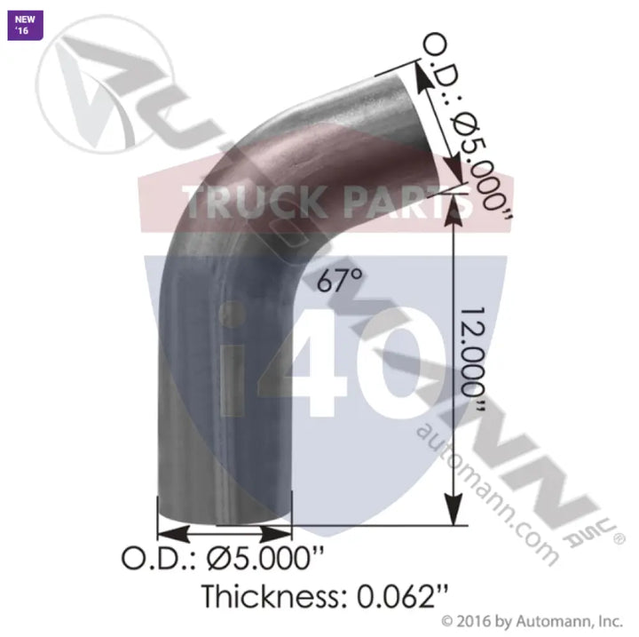 14PB1726AZ Exhaust Elbow ALZ Peterbilt For Dynafelx - Exhaust Elbow ALZ Peterbilt