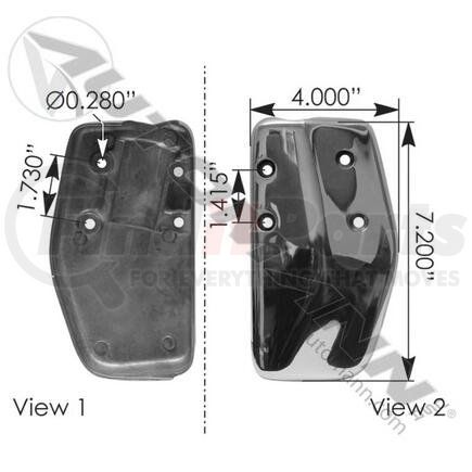 R226026001R Cover Mirror Brkt Aluminum RH For Peterbilt