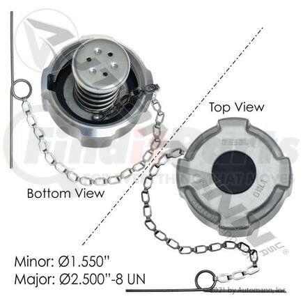 16MF312P2 Fuel Cap 2-1/2in Vented For Mack