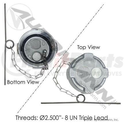 0333003000 Fuel Cap 2-1/2in Non-Vented For Freightliner