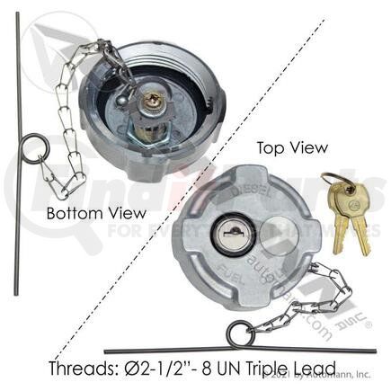 0334467002 Fuel Cap 2-1/2in Locking For Freightliner