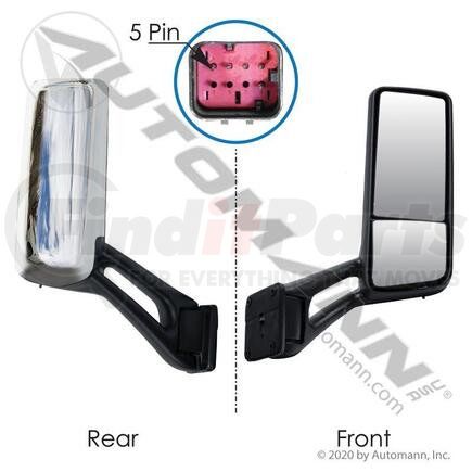 Automann 563.75005C Mirror Assy w/Chrome Cover RH Peterbilt