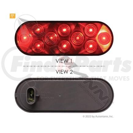 60250R S/T/T Light LED 6in Oval Red For Trucklite