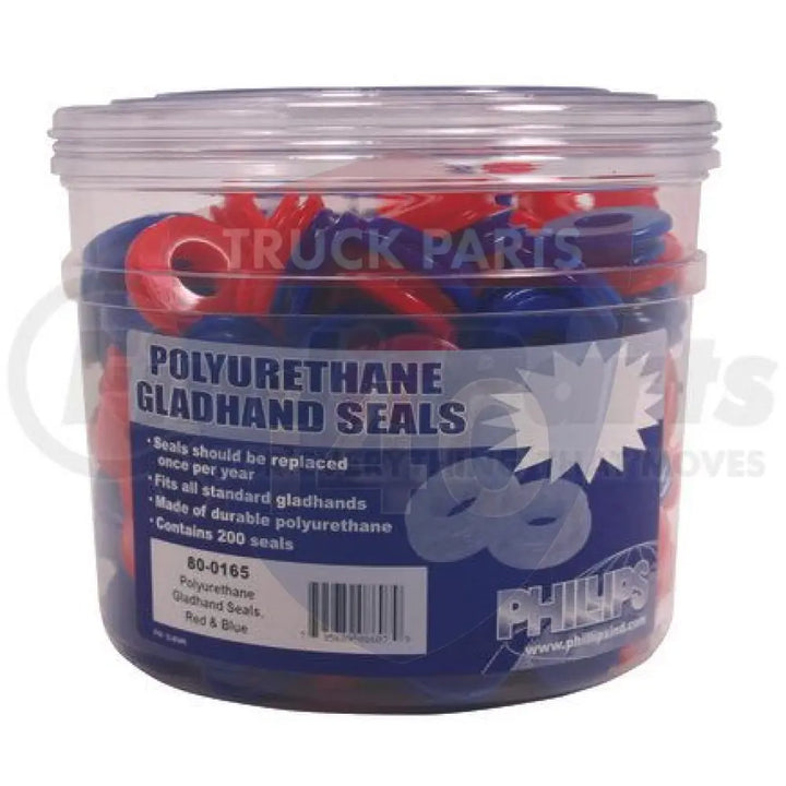 Phillips 80-0164 Gladhand Seal Bucket - Red/Blue Poly - Gladhand Seals