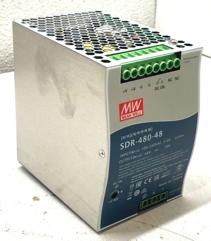 Mean Well SDR-480-48 DIN Rail Power Supply 48V 10A 480W High Efficiency