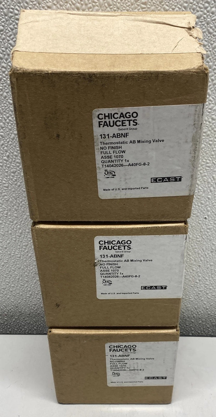 Chicago Faucets 131-ABNF Thermostatic Mixing Valve LOT OF 3