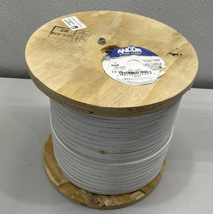 Ancor 16/3 Standard Tinned Triplex Cable - 500 ft. Spool White 131750