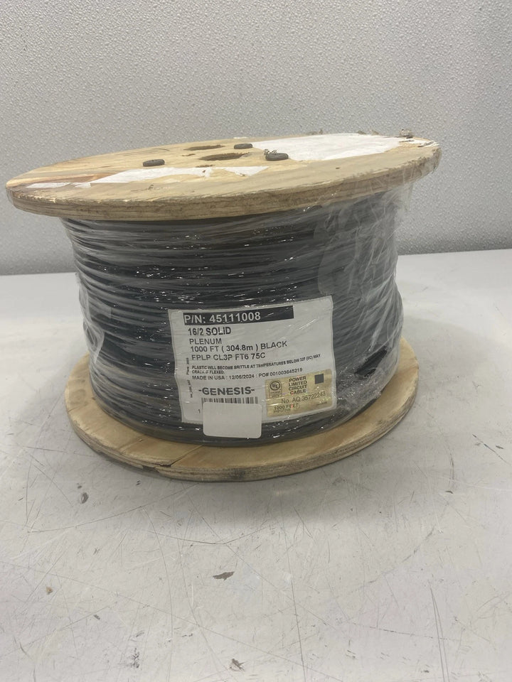 Honeywell Genesis 16/2 Solid Plenum 1000' Black Wire 45111008