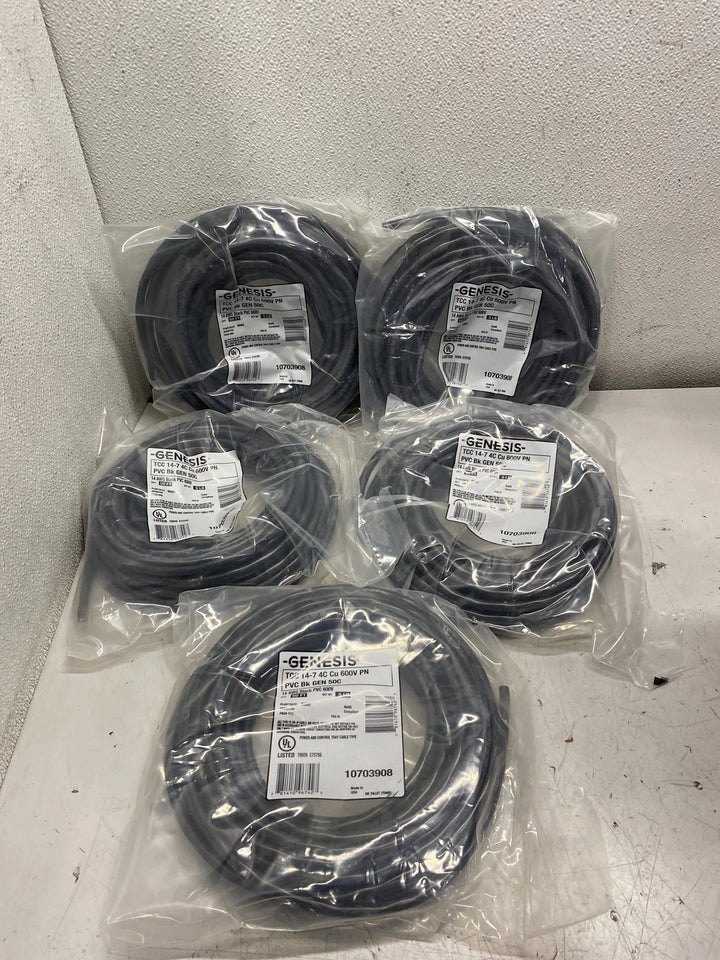 Genesis 10703908 14 Gauge 4 Conductor 50 Foot (Total 250') Black Cable Box of 5
