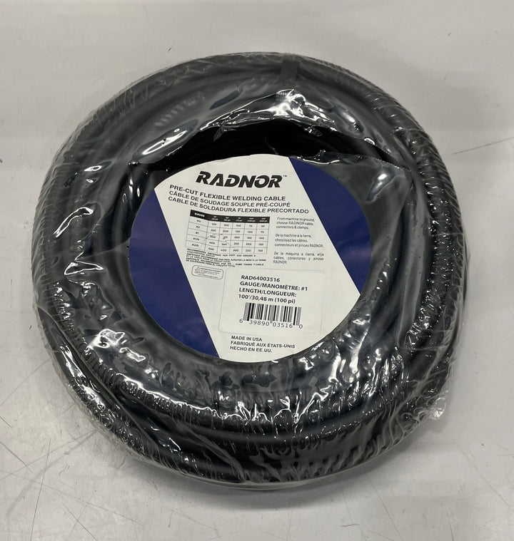 Radnor #1 Black Flex-A-PreneWelding Cable 100' HD Shrink Pack RAD64003516
