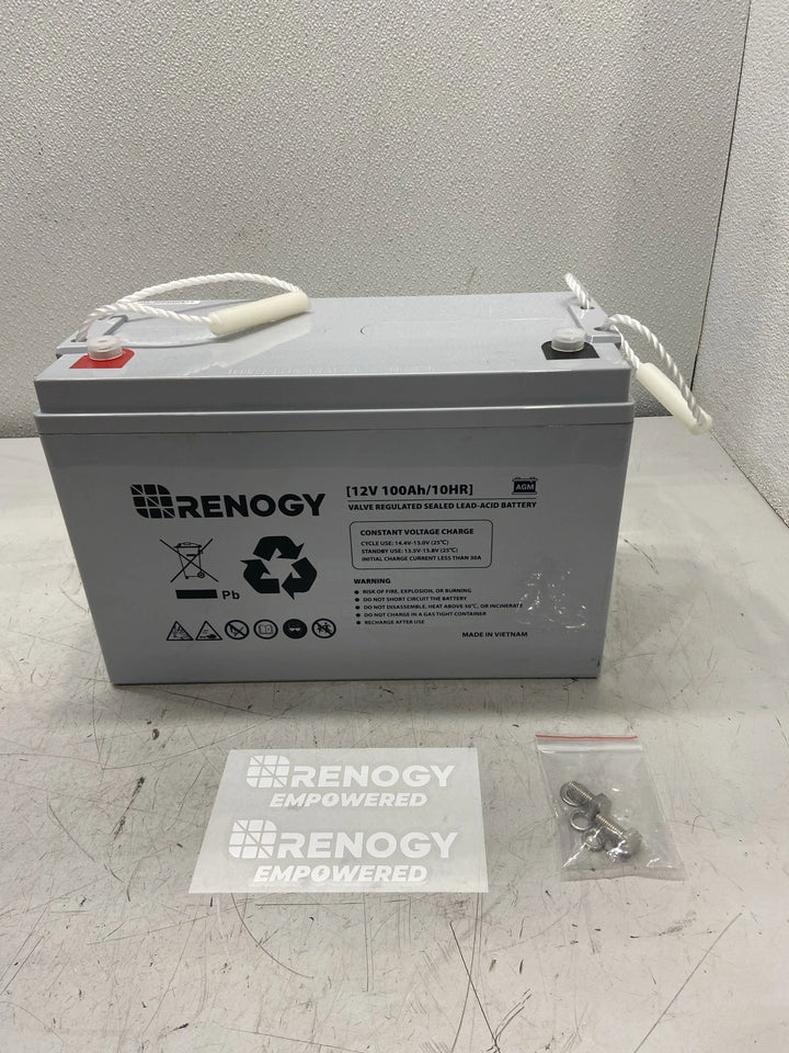 Renogy Deep Cycle AGM 12 Volt 100Ah Lead Acid Battery RNG-BATT-AGM12-100-G2-US