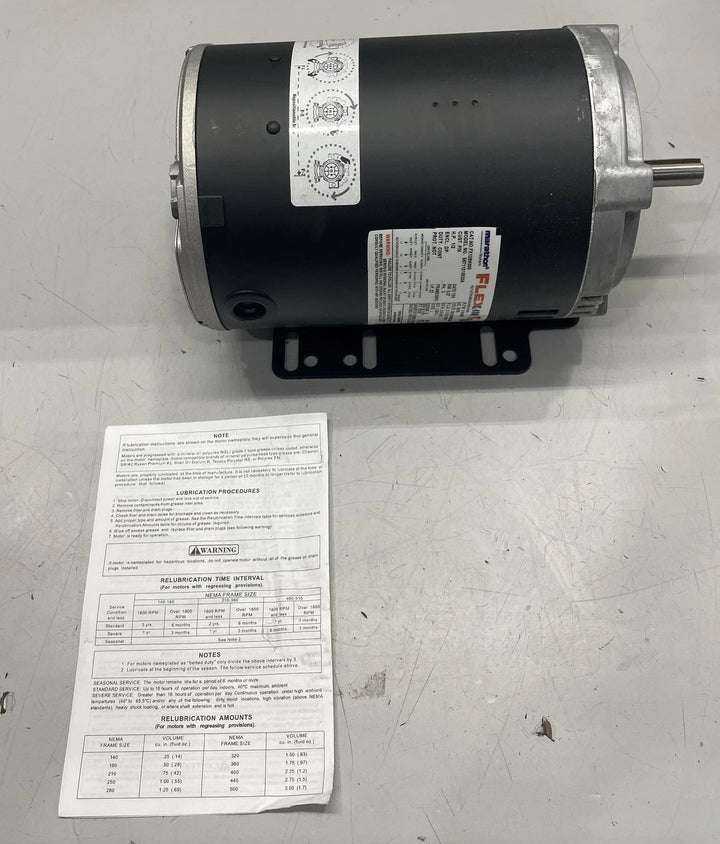 Marathon Motors General Purpose Motor, FX12BK005 1/2 HP 1200 RPM 056T11D15533