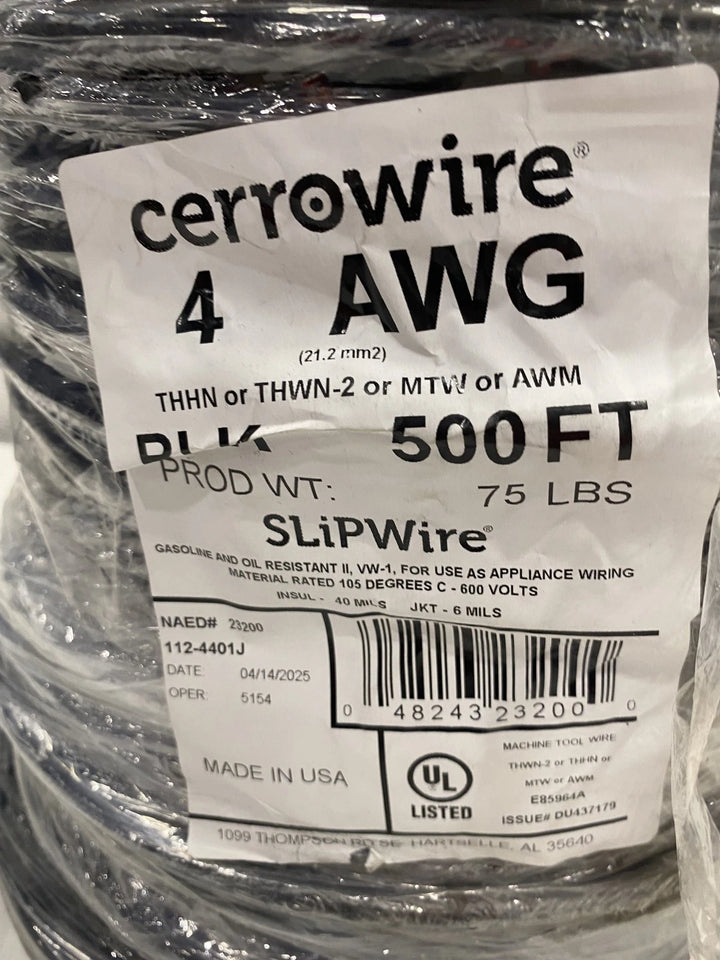 Southwire 500 Ft. Black 4 Stranded Building Wire 20499001