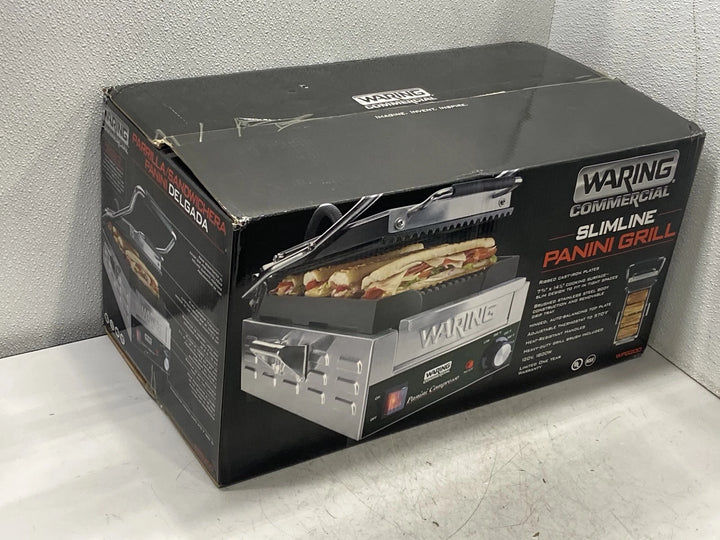 Waring Panini Compresso WPG150 Slimline Commercial Grill Ribbed Cast Iron