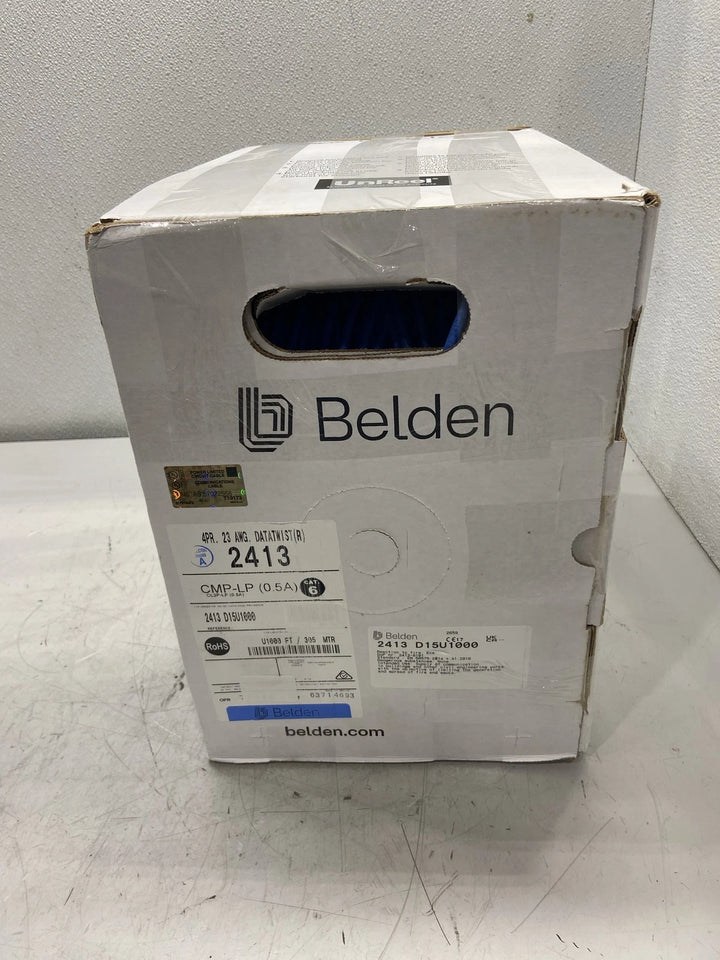Belden Cat 6 23AWG Solid Blue 1000' Cable 2413