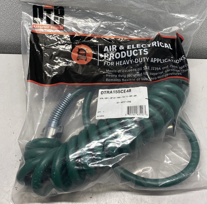 OTR OTRA155CE48 15 ft. 7-Way Green ABS Coiled Cable